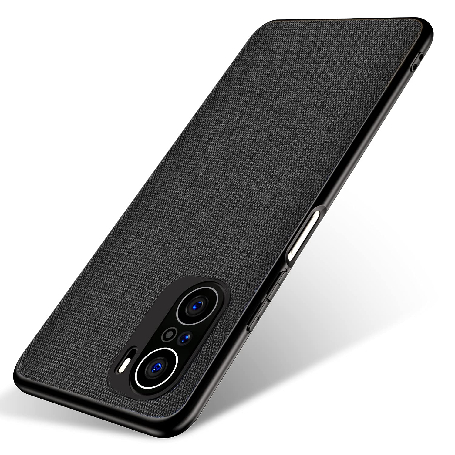 KAPA PC+Cloth Soft Fabric Hybrid for Xiaomi Mi 11X Pro/Mi 11X Back Cover, Shockproof Protection Slim Hard Back Case (Black)