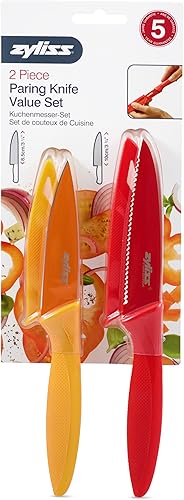 Zyliss - Cuchillo para pelar y mondar con funda, Juego para pelar, 2 piezas, Multicolor
