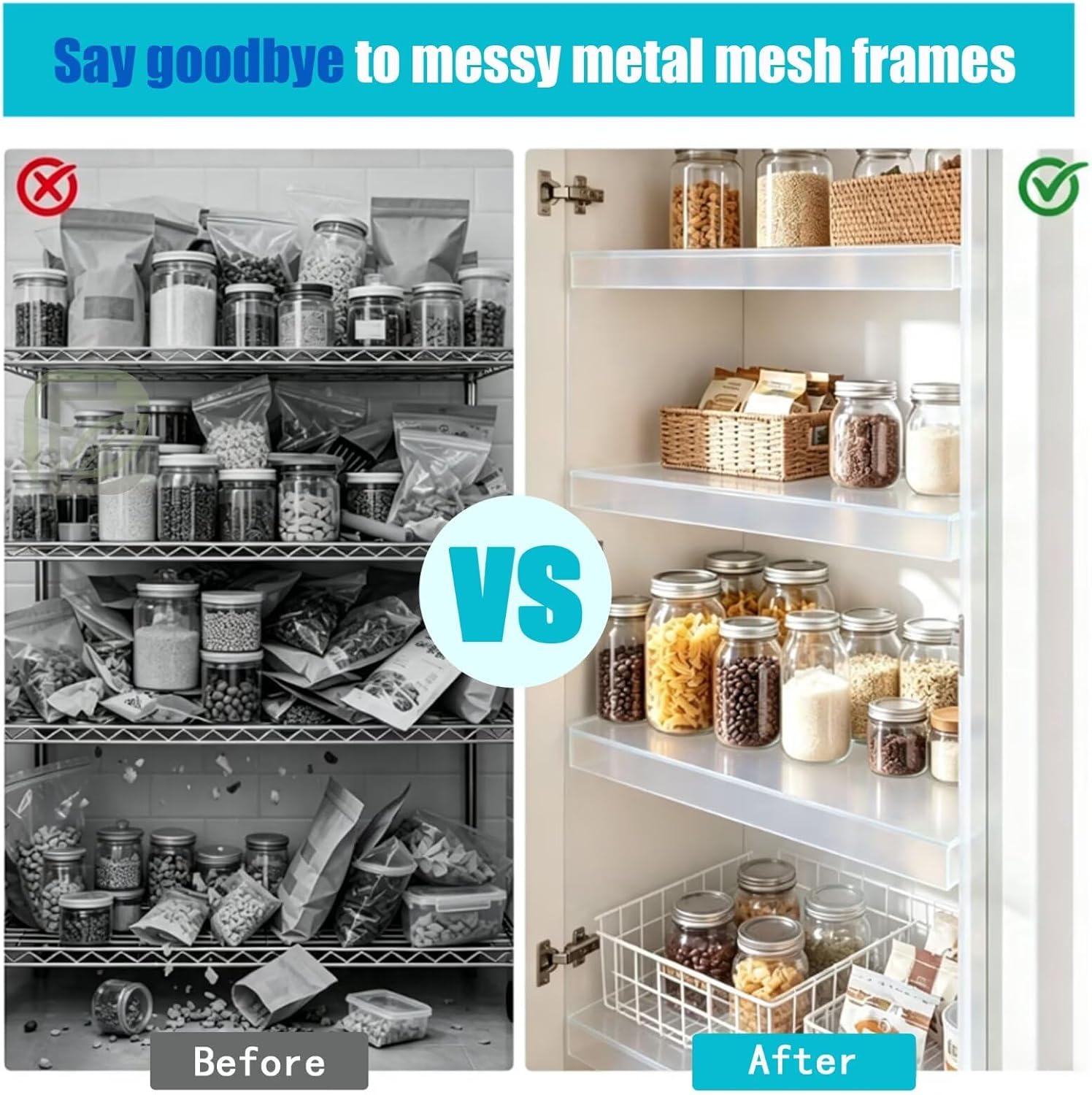 Clear Acrylic Wire Rack Covers 17x3in 4Pcs for Pantry Closet Laundry Room