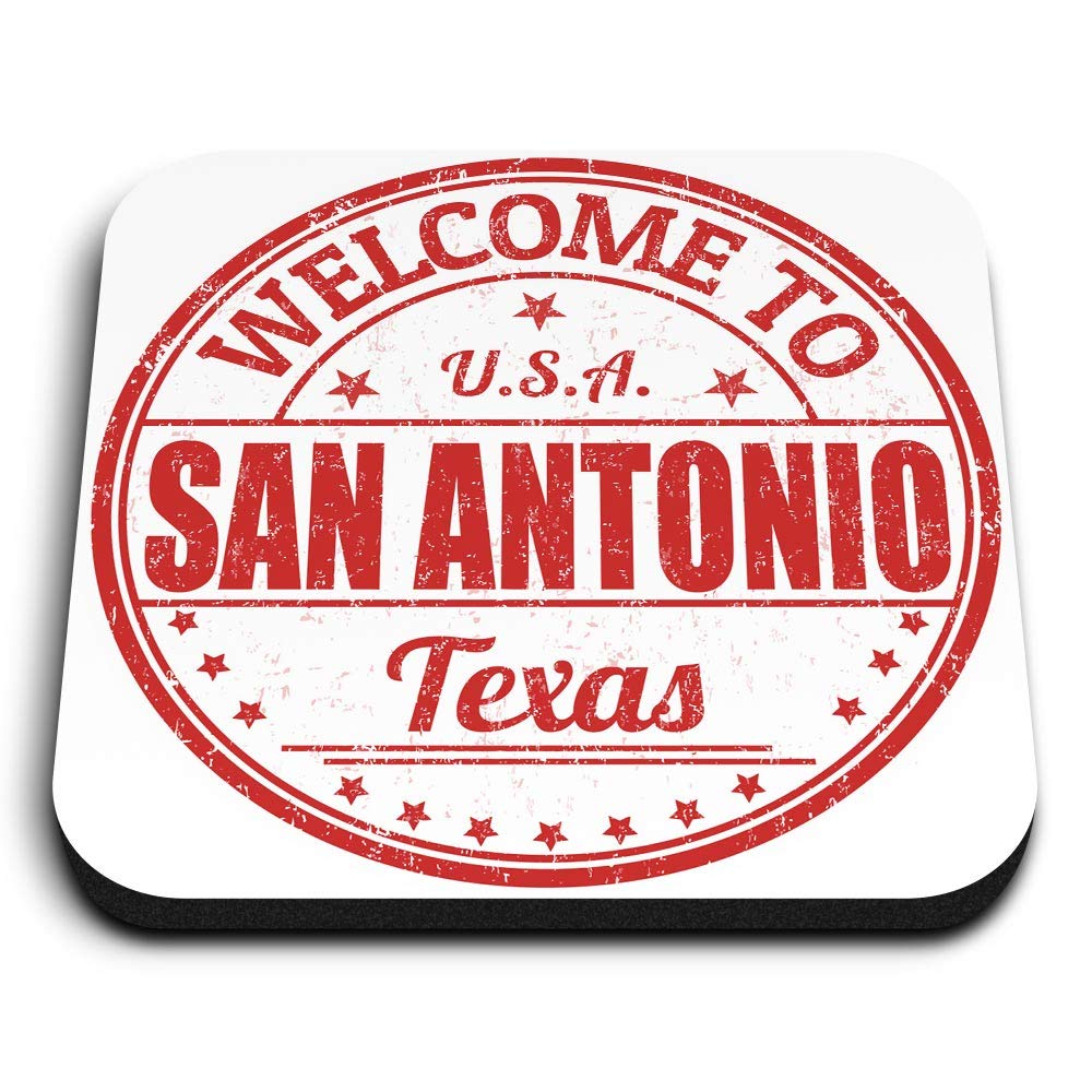 Destination Vinyl Ltd Multicolor 1 X Square Mdf Fridge Magnet - Welcome To San Antonio Texas Usa 5886