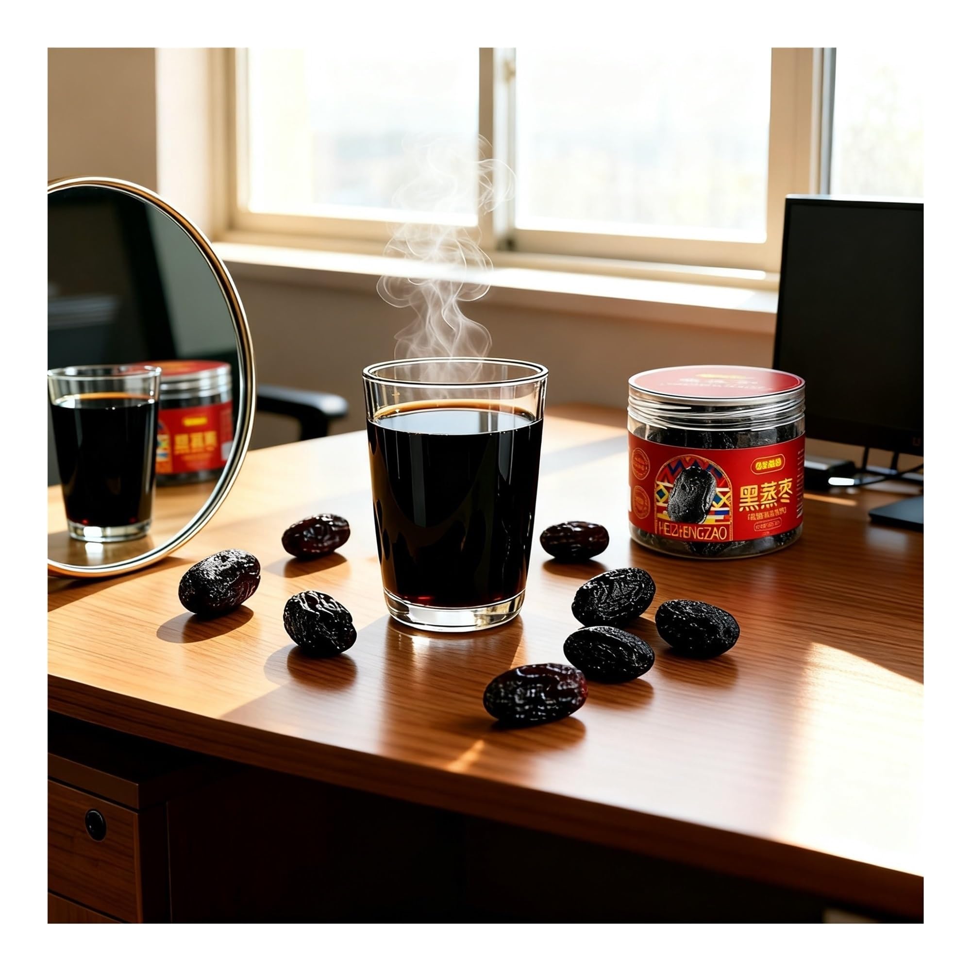 Dátiles negros al vapor sin piel ni semillas, 130 g/lata. Ideal for remojar en agua o cocinar gachas.(4pcs)