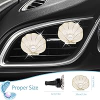 Vista 2 de Decoración de Playa, 2 piezas Clips de Ventilación de Conchas Marinas Ambientador de Aire para Coche, Difusor de Decoración Interior de Coche Océano