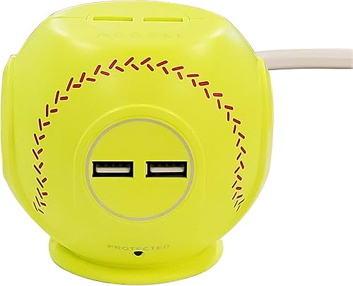 Miniatura 4 de Accell Power Cutie - Protector de sobretensiones compacto con 3 tomacorrientes 540J resistentes a las tensiones y 4 puertos de carga USB-A Power