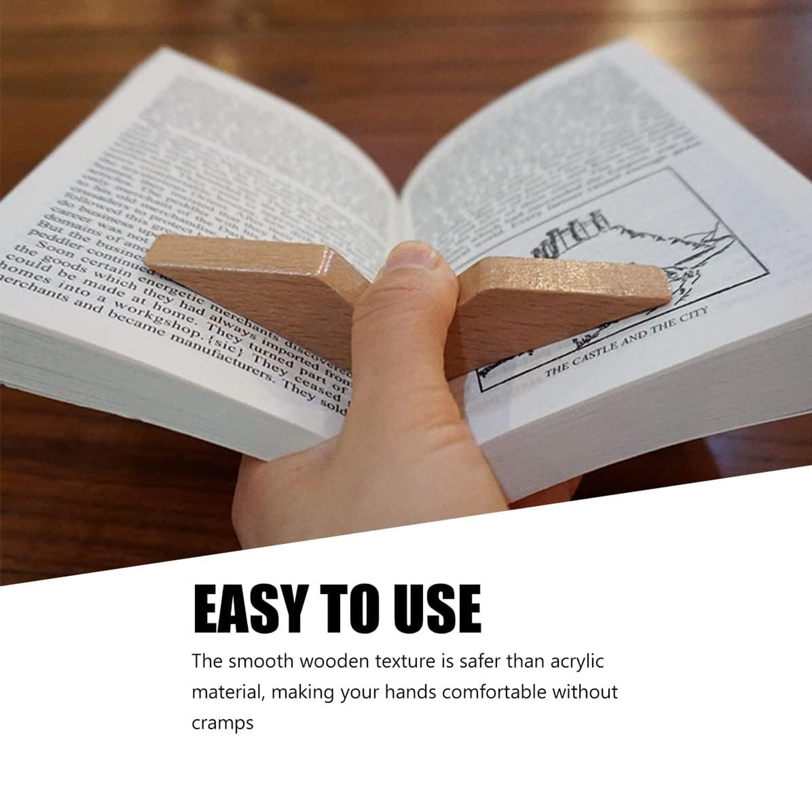 AFCJLTO Buchseitenhalter Set 2 Stück | Handgefertigte Leseringe Aus Buchenholz | Daumenring Für Buchliebhaber