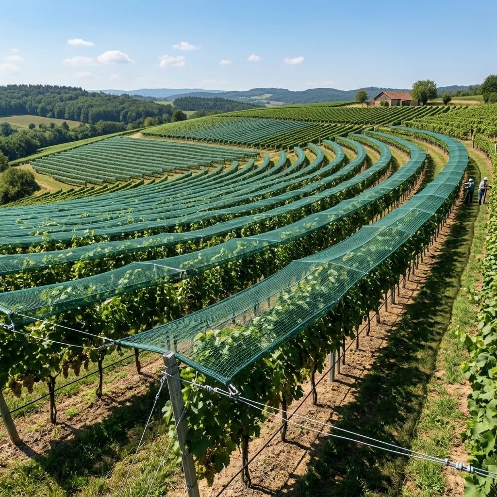 MAKA Rete Antigrandine Verde 2x100 m (200 m²), Protezione Colture per Orto, Frutteto, Vigneto, Serra e Giardino, Fa Passare Aria, Acqua e Luce, Resistente alle Intemperie
