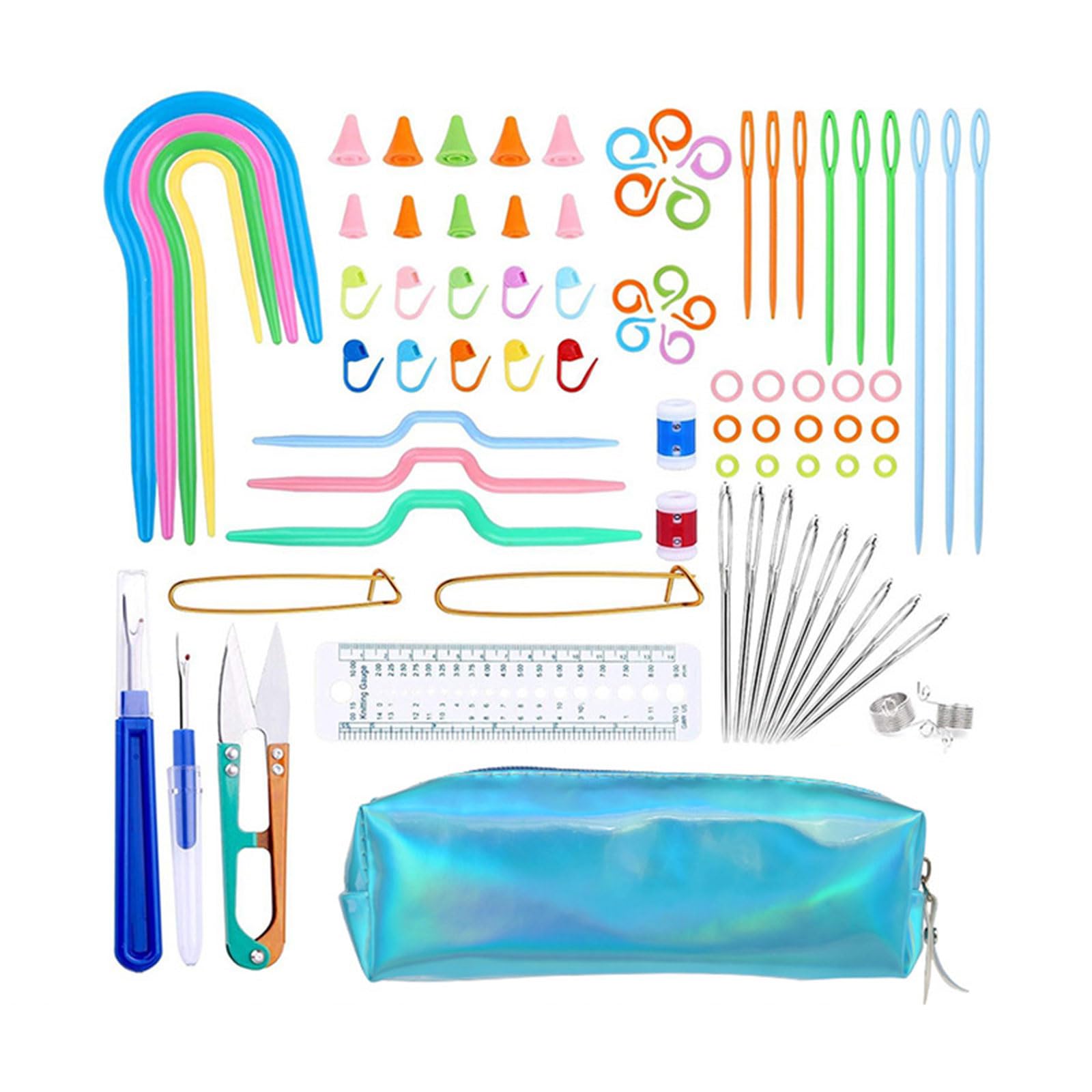Hsioluted Professional Crochet Hooks Set Knitting Ergonomic Needle Weave Yarn Clip Marker Weaving Sewing Tool for Beginners Crochet Hooks Ergonomic