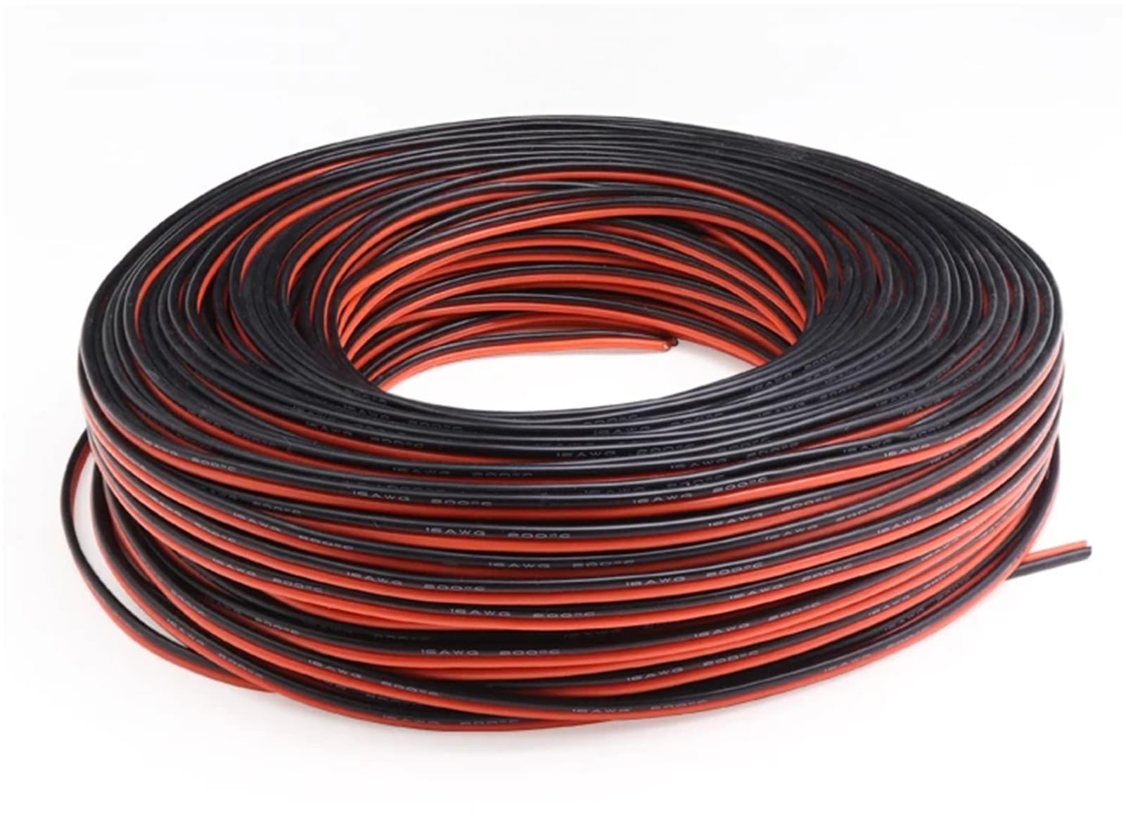 Cable flexible de silicona negra - Cable paralelo de cobre estañado de 10-30 AWG - Clasificación de 600 V, rango de temperatura de -60 a +200 °C(10AWGx2Px5meter)