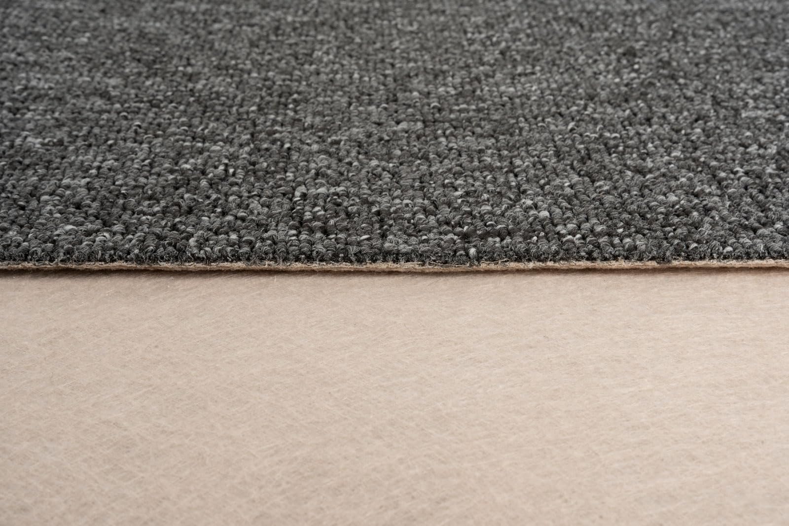 Teppichboden Meterware Auslegware Schlinge gemustert | 4m 5m breit, dunkel-grau anthrazit, 400x400cm