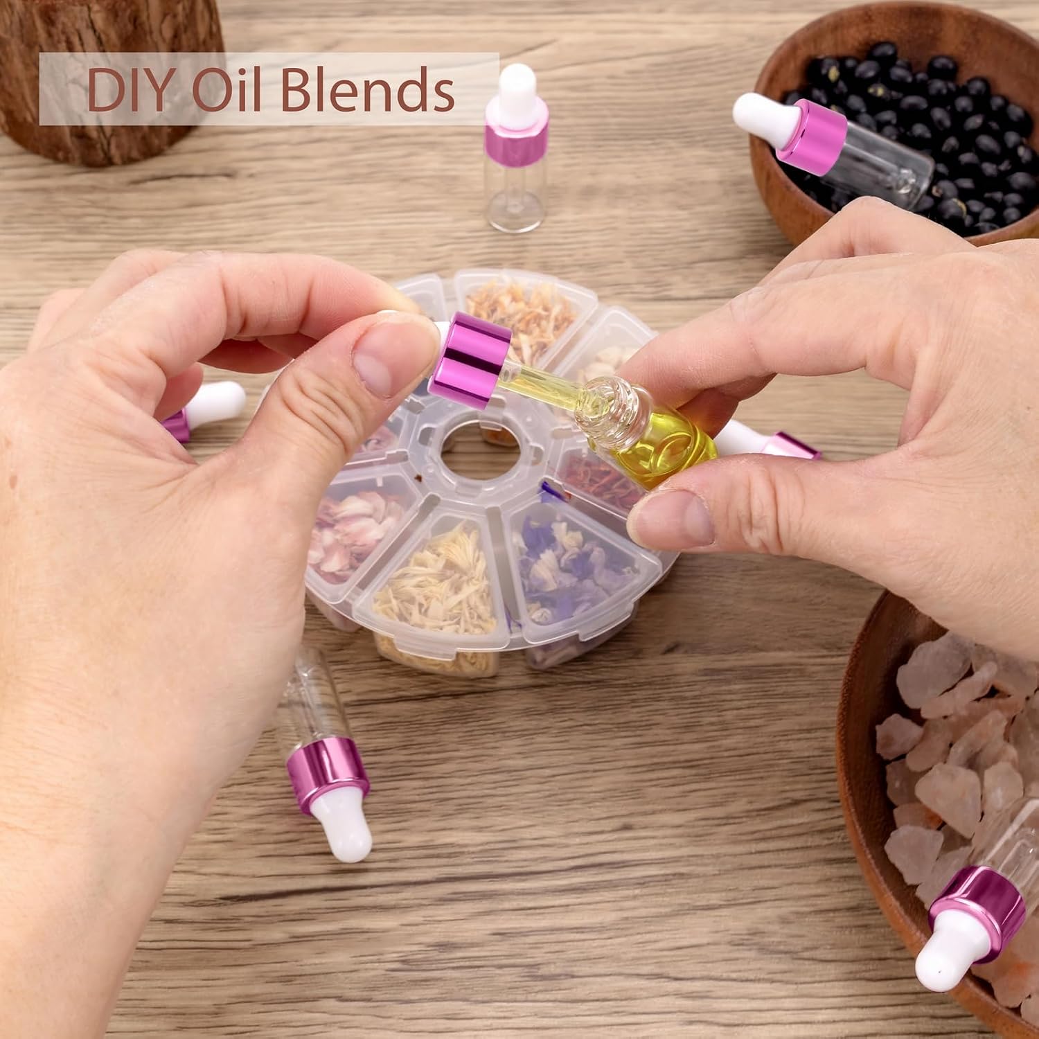 3ml Glass Eye Dropper Bottles, 18Pcs Clear Mini Sample Vials Refillable Leakproof Travel Bottles with Pink Cap & Funnel for Essential Oils, Tinctures, DIY Crafts, Perfume, Hair Oils