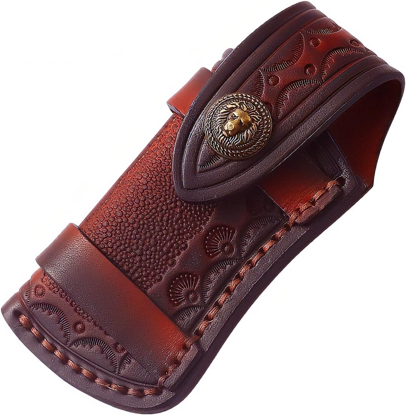 Funda para cinturón para navaja plegable y navaja de bolsillo, funda de piel auténtica, cuchillo de caza, bolsa portátil, navaja plegable de cinturón, hoja fija de Sheath, funda plegable