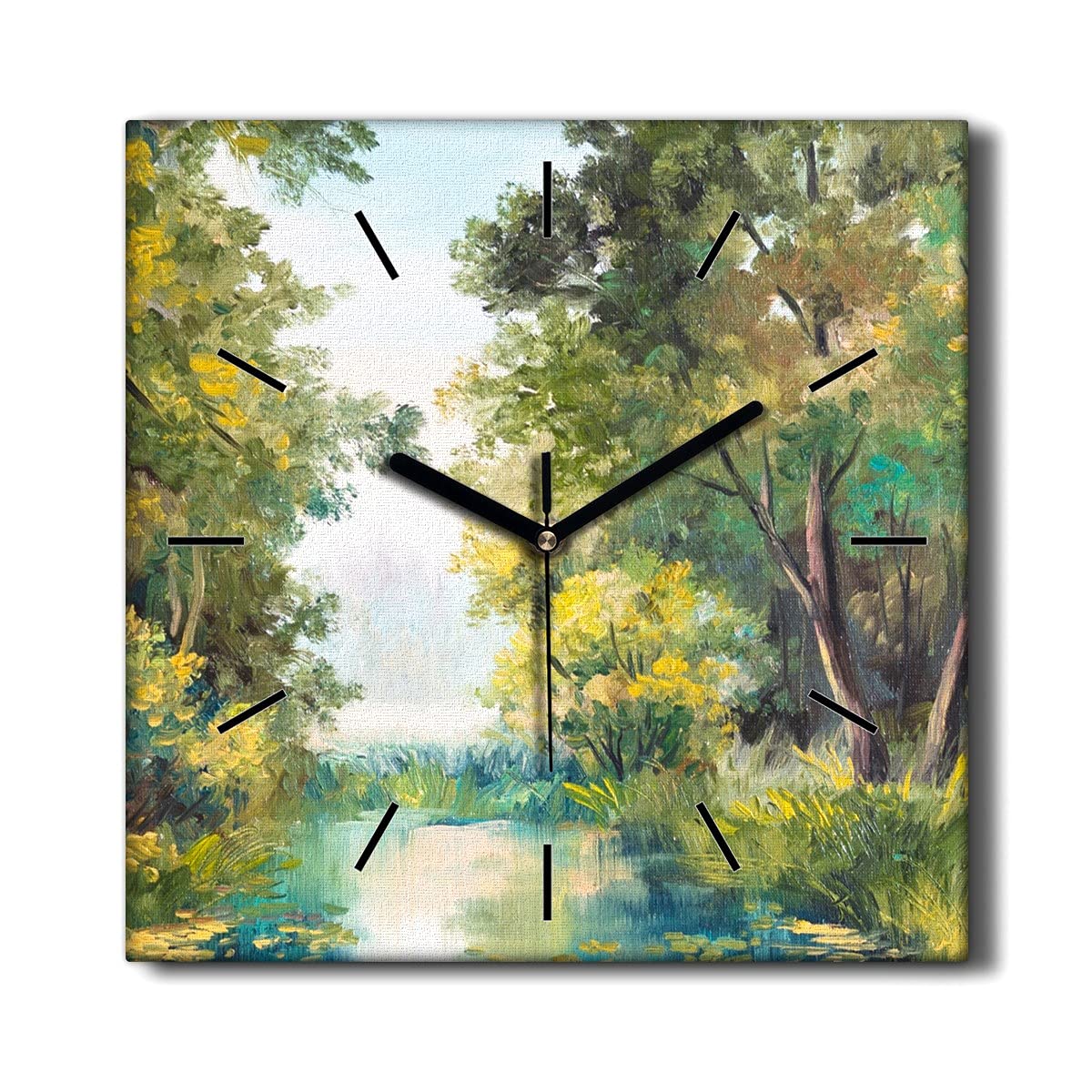 Horloge murale toile le salon décoration murale paysage 30x30