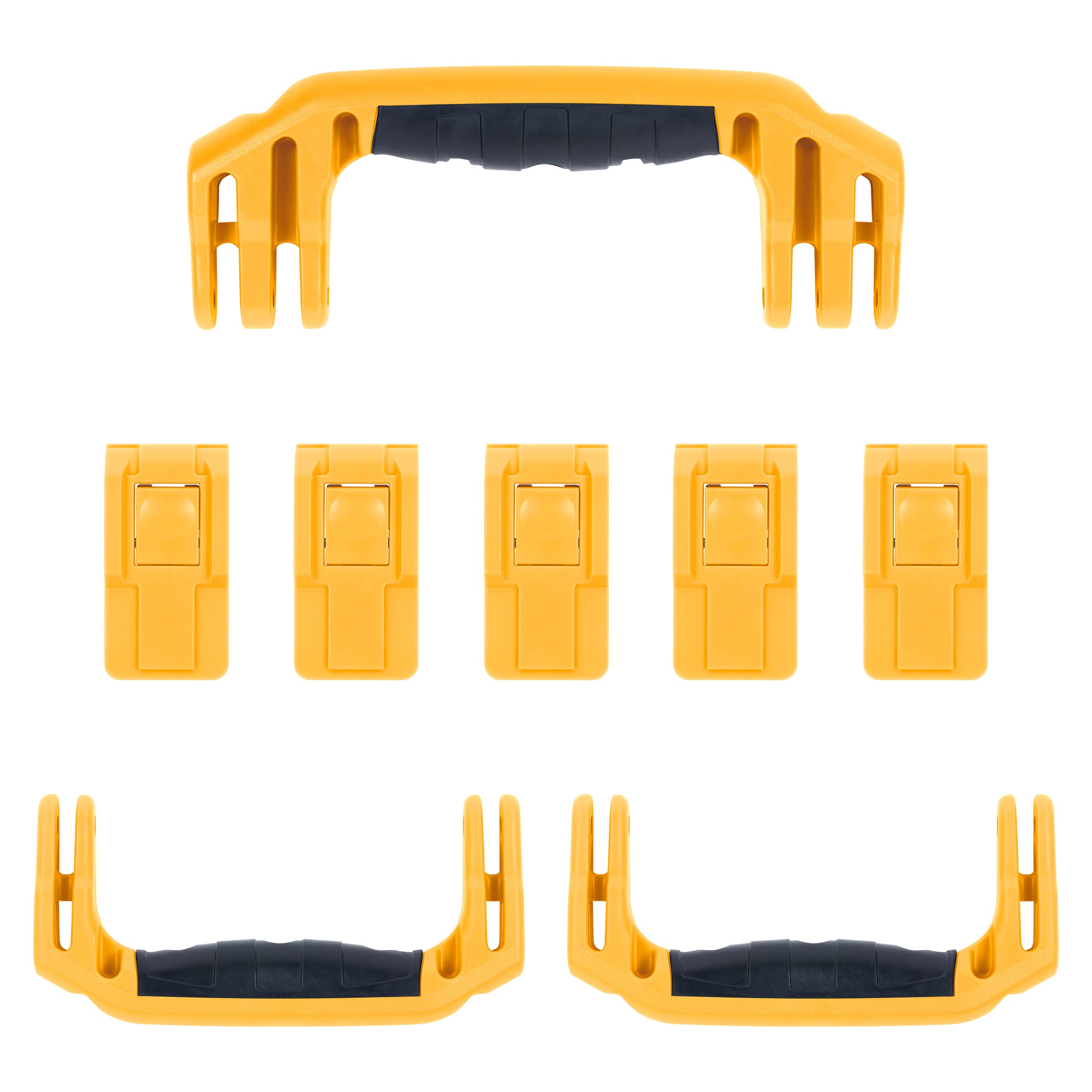 Pelican 1615 Replacement Handle & Latch Set by ColorCase - Yellow Handles & Push Button Latches