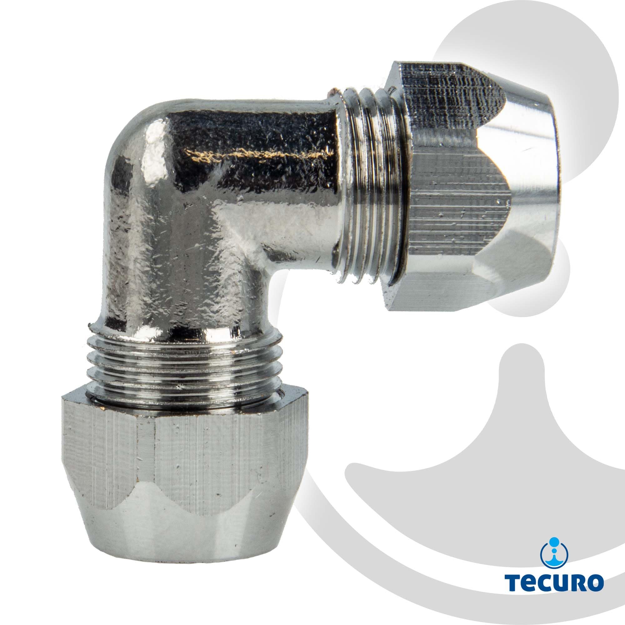 Tecuro Gerade Quetschverschraubung 10 Mm X G 1/2 Zoll – Flachdichtend, Messing Verchromt, Für Kupferrohre & Schläuche, 4-teilig, Inkl. Dichtung