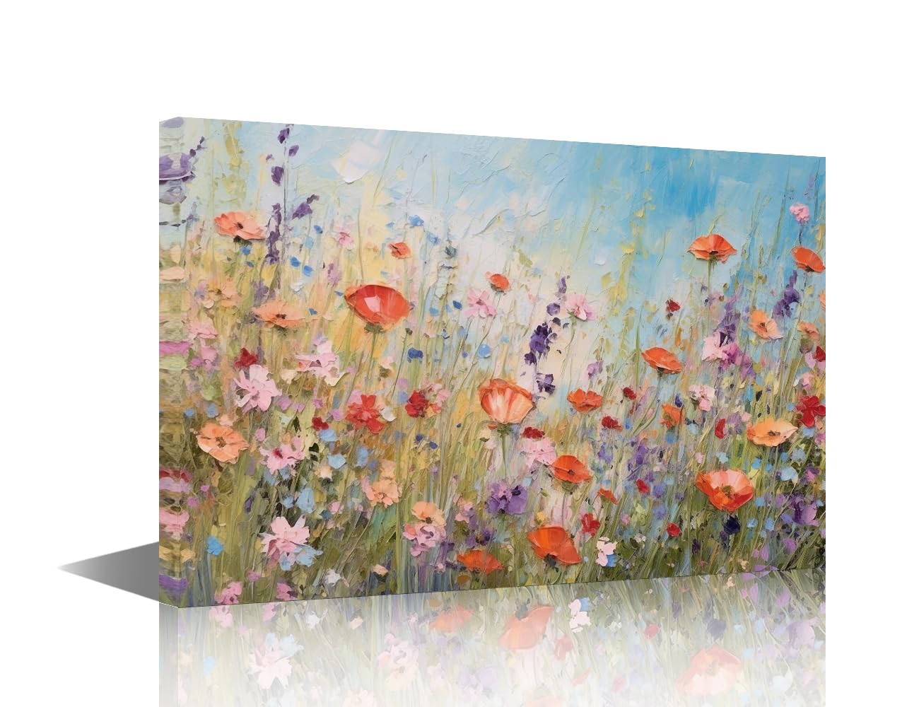 TISHIRON Blossom Wall Art Painting Blooming Flower Bedroom Living Room Wall Decor Wildflowers Framed Modern Pictures 1 Piece Canvas Prints Artwork for Bathroom Office Decorations, 18x12in