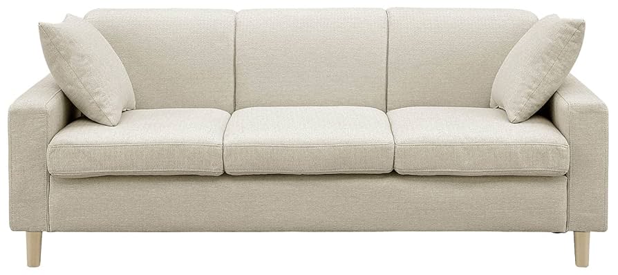 クリーム色の収納付きソファ 幅95～155]ソファーベッド クリーム 2人掛け コットン 北欧