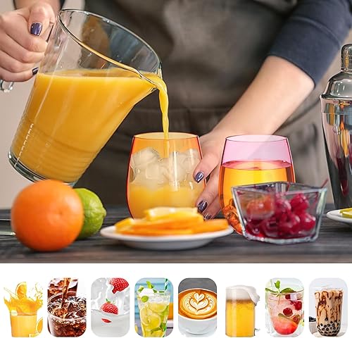 Miniatura 6 de Gerrii Paquete de 12 copas de vino de plástico de 12 onzas sin tallo, a granel, reutilizables, inastillables, para interiores y exteriores,