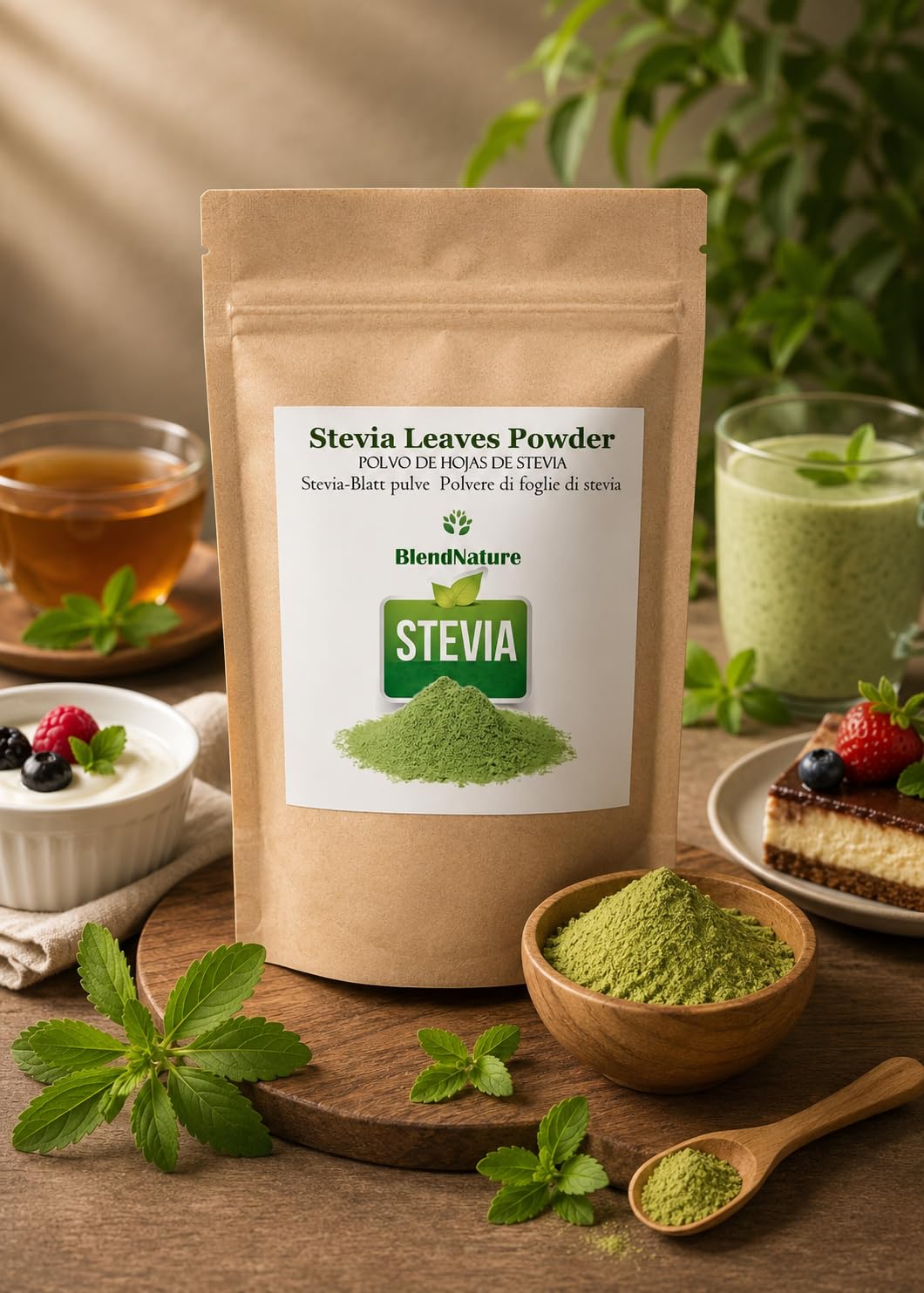 Stevia Pulver 100% Natürlich 200g – Ausgewählte Blätter – Vegan