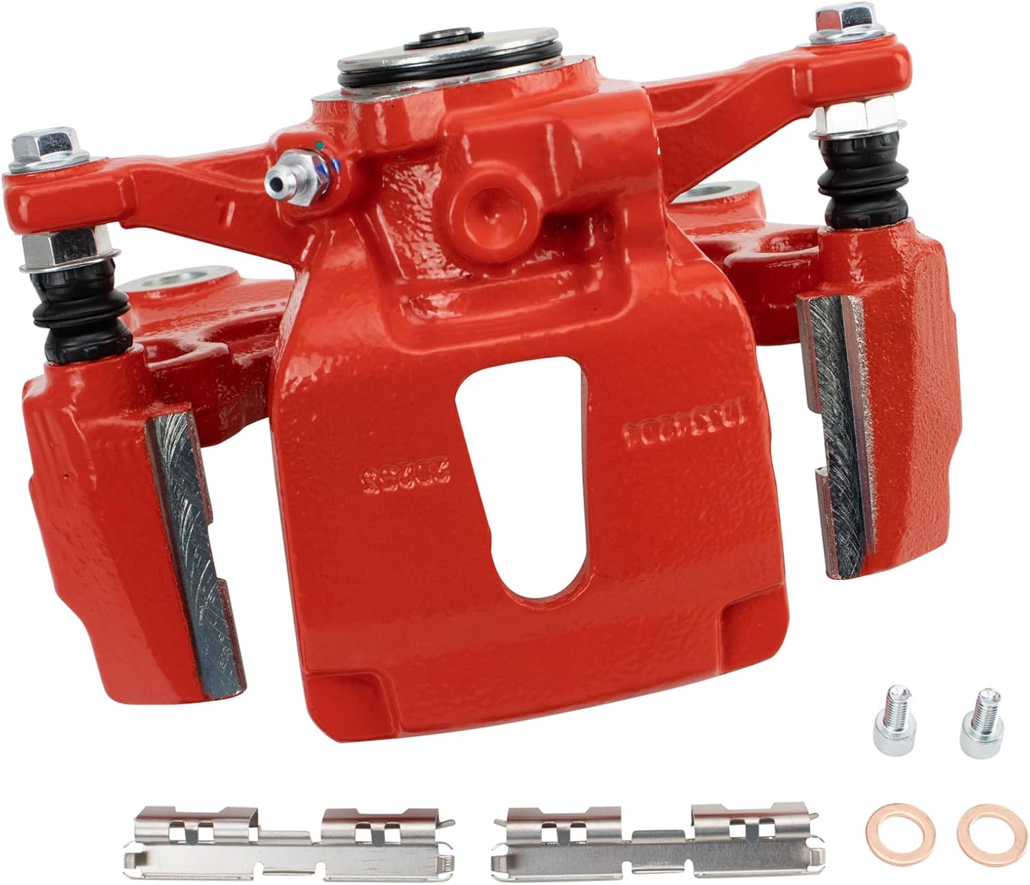 TRQ Performance Rear Driver and Passenger Side Brake Caliper Set Hardware Compatible with 15-17 Ford F-150 with Power Parking Brake 18 F-150 V6 2.7L 18 F-150 V6 3.3L