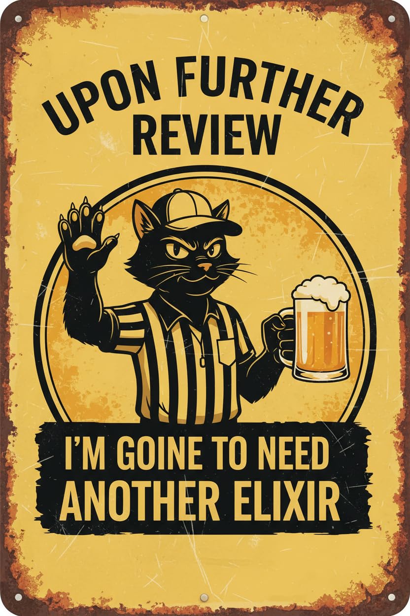 Maine Coon Cat Beer Tin Sign, 12x8 Inch Bar Decor