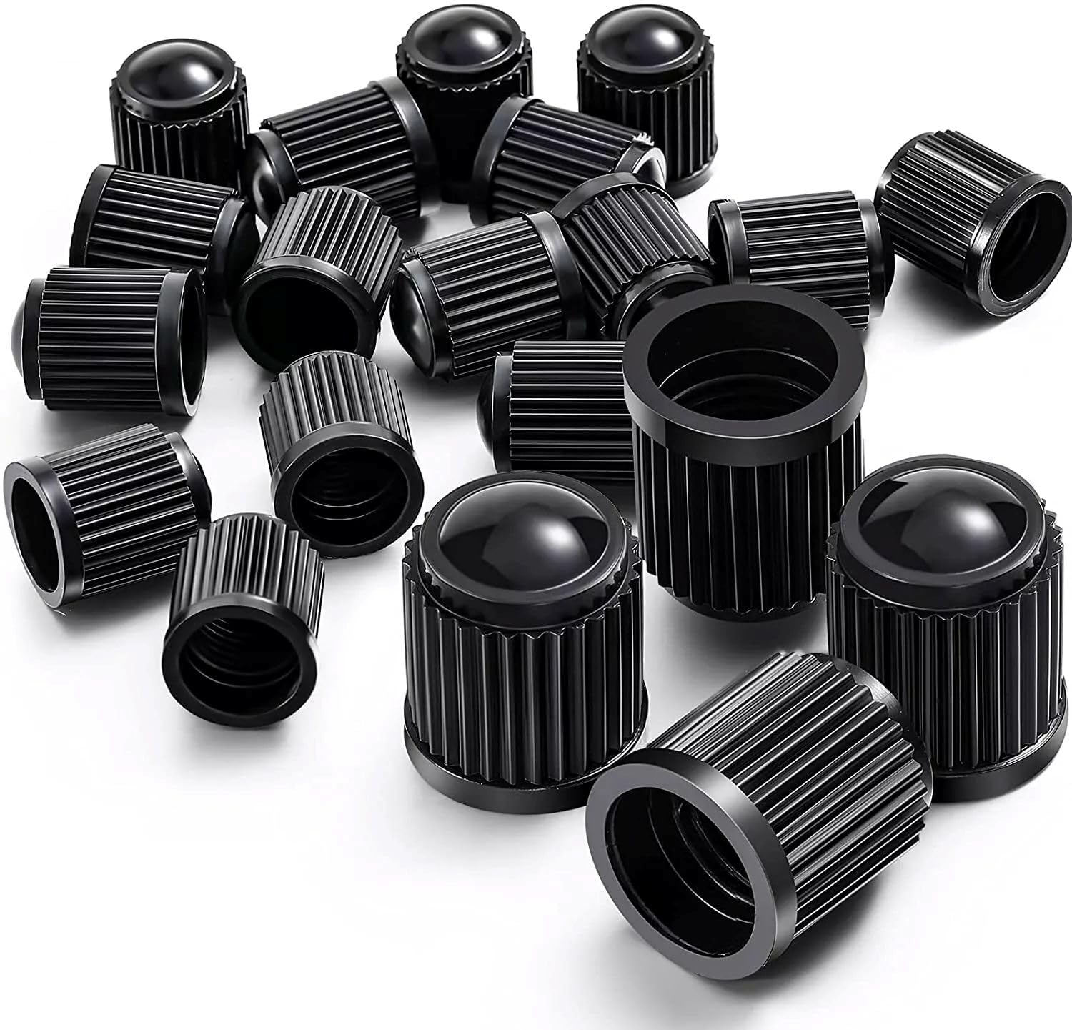 16 pcs Tyre Valve Cap/Plastic Dust Caps/Cover Black for Universal fit Schrader Valves commonly used on Car Tyres, Bikes, Bicycles, Motorbikes Prams and Wheelbarrows (16 Valve Caps)