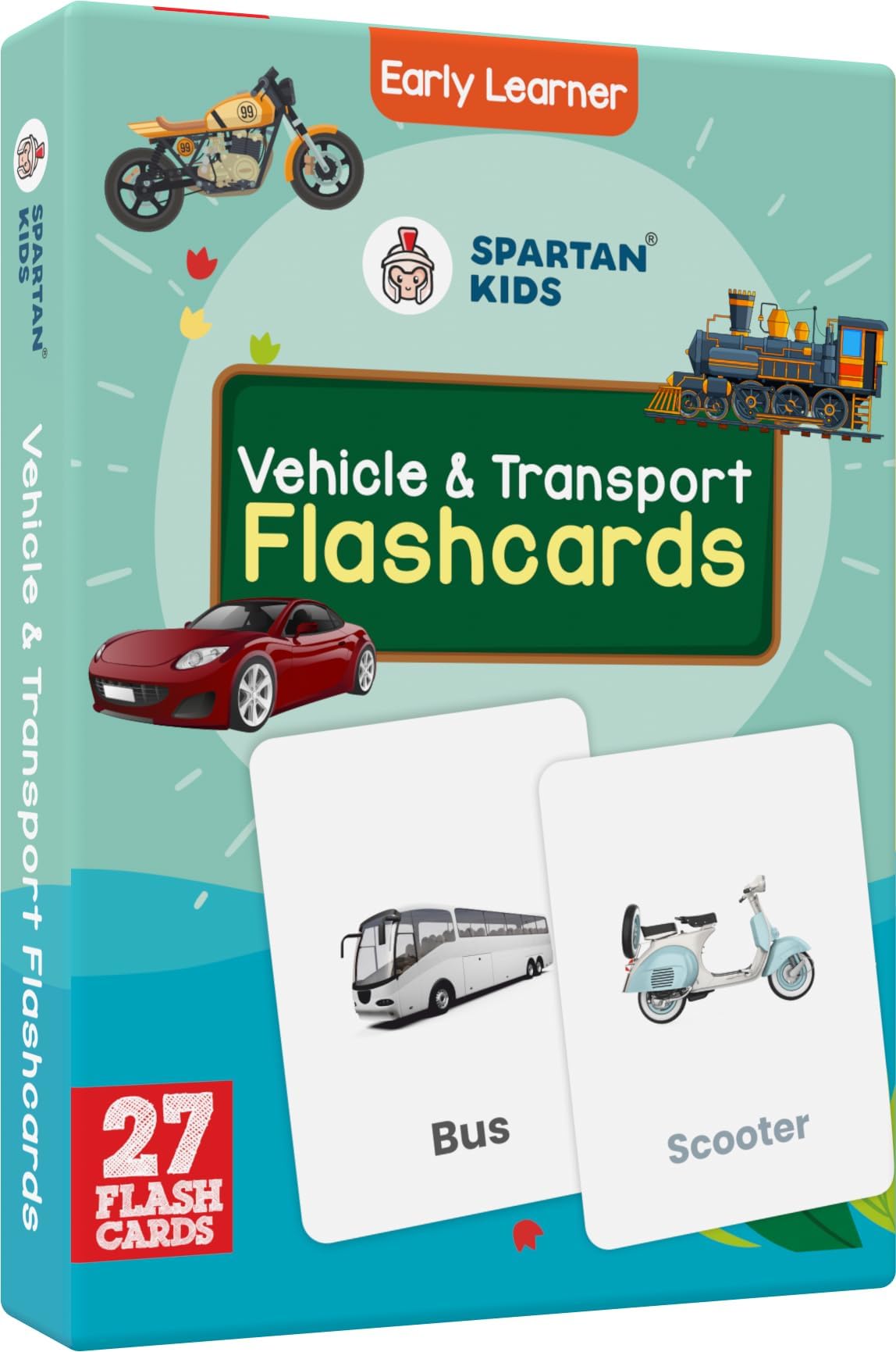- SPARTAN KIDS® Vehicle & Transport Flash Cards for Kids | 27 Early Learning Flash Cards Easy & Fun Way of Learning 1 Year to 6 Years Babies