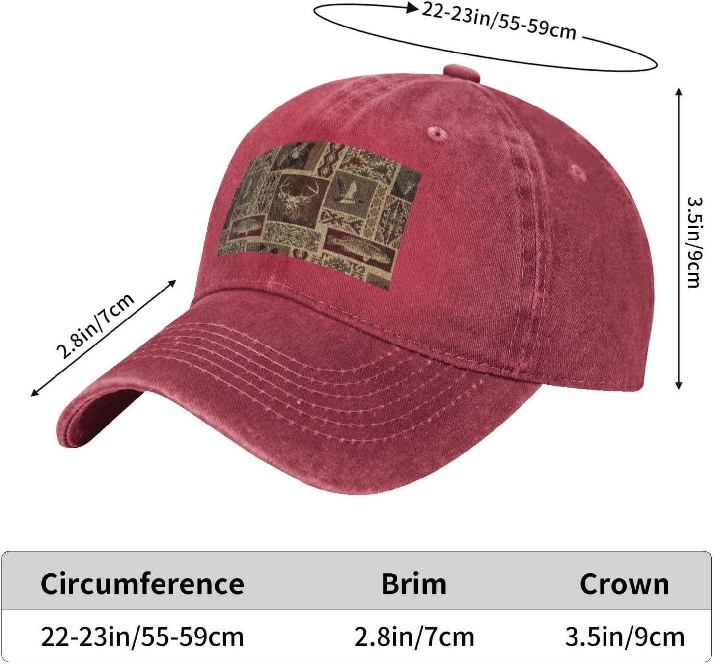 Moose Bear Deer Print Fashion Cowboy Hat Baseball Cap Personalized Denim Cap for Unisex Men Women