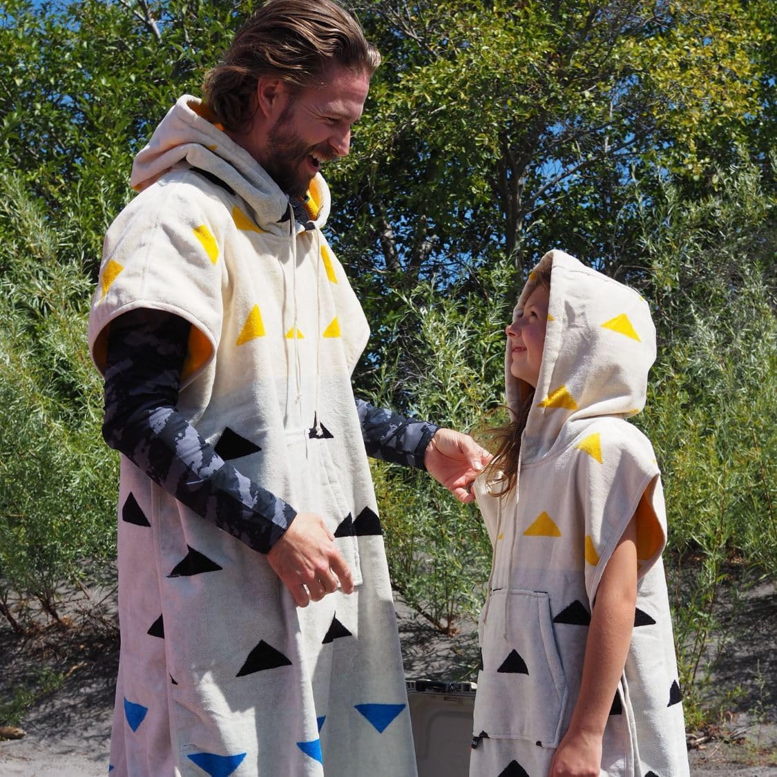 Arcturus Surf Poncho | Your Sauna Towel - Great for Cold Plunge | Hooded Changing Towel & Cover-Up | 100% Cotton Velour | 2-in-1 Design Converts Your Poncho to a Beach Towel (The Wedge, Adults)