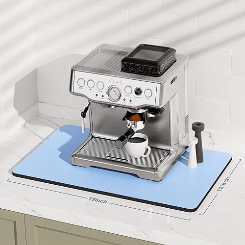 Miniatura 357 de Rnivvi Tapete de café, tapete de café de 12 x 19 pulgadas para estación de máquina de espresso, accesorios y organizador, almohadilla absorbente