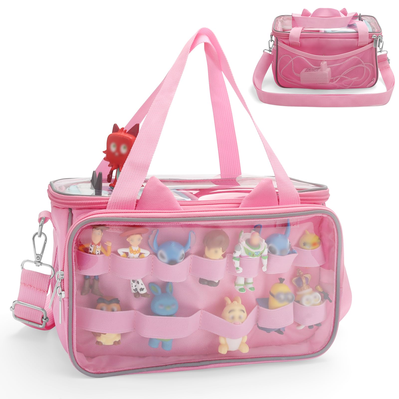 RZYLKA Carrying Case for Tonies, Tonie box, Tonies Figures,Tonie Characters - Transparent Storage Bag Case with Charger Access, Music Holes, Portable