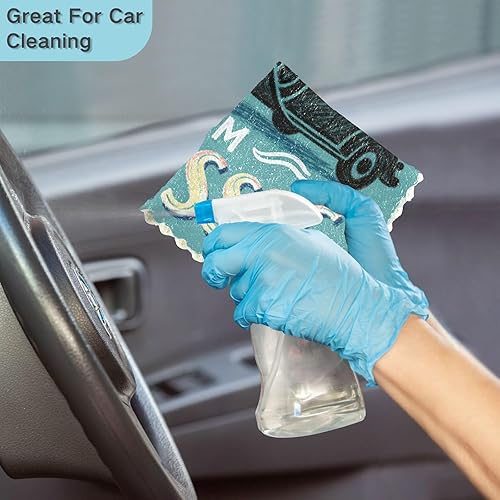 Miniatura 7 de Trendy Retro 60s Car Print bright fall tea towels kitchen terrycloth kitchen towels bright toallas para la cocina 11x11in set of 6