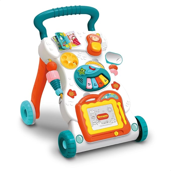 Menor preço em Andador de Empurrar Infantil Brinquedo Educativo para Bebê Teclado Musical Lousa Mágica