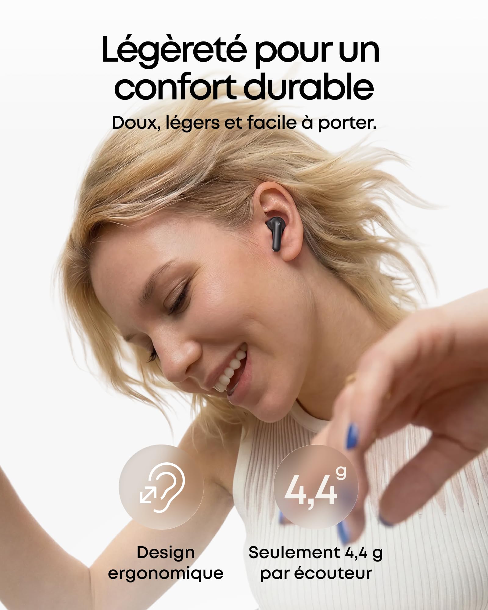Soundcore Anker P42i écouteurs Bluetooth sans Fil avec ANC adaptative | Audio Hi-Res avec LDAC, mode Naturel pour les concerts et événements live, autonomie 56 h, appels IA 6 micros, sans fil, IP55