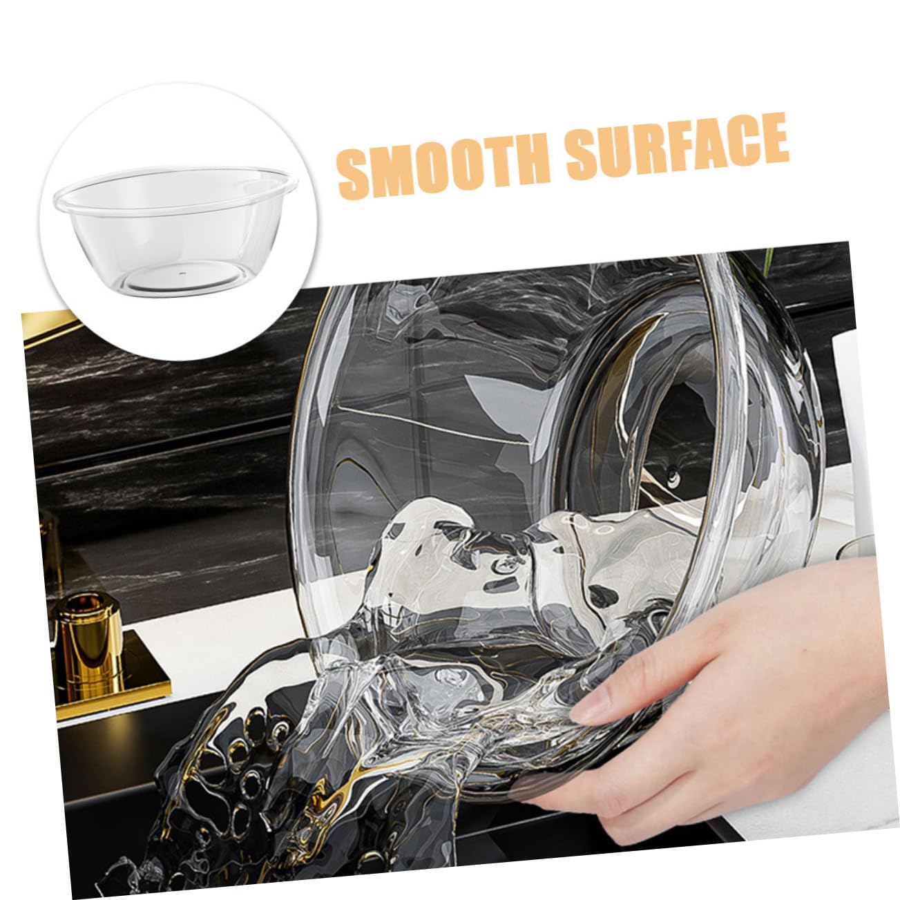 ABOOFAN Bassin en Plastique Transparent Résistant et Robuste, Capacité Moyenne, Lavage Visage à Salon