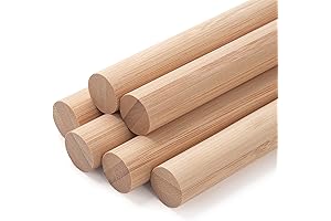 6pcs Wooden Dowel Rods, 3/4"x15" Bamboo Sticks for Craft
