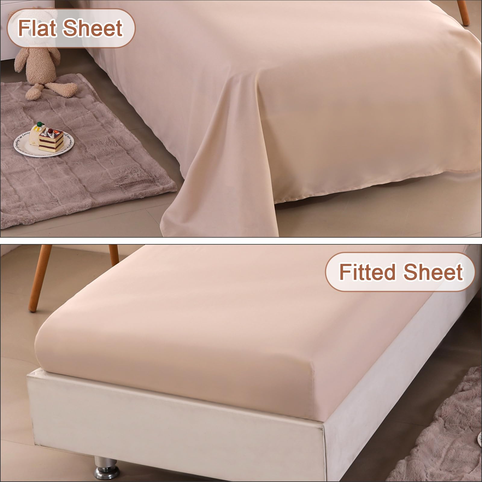 Wowelife 4-teiliges Kleinkind-Bettwäsche-Set Lila – Mit Decke, Laken, Spannbetttuch & Kissen