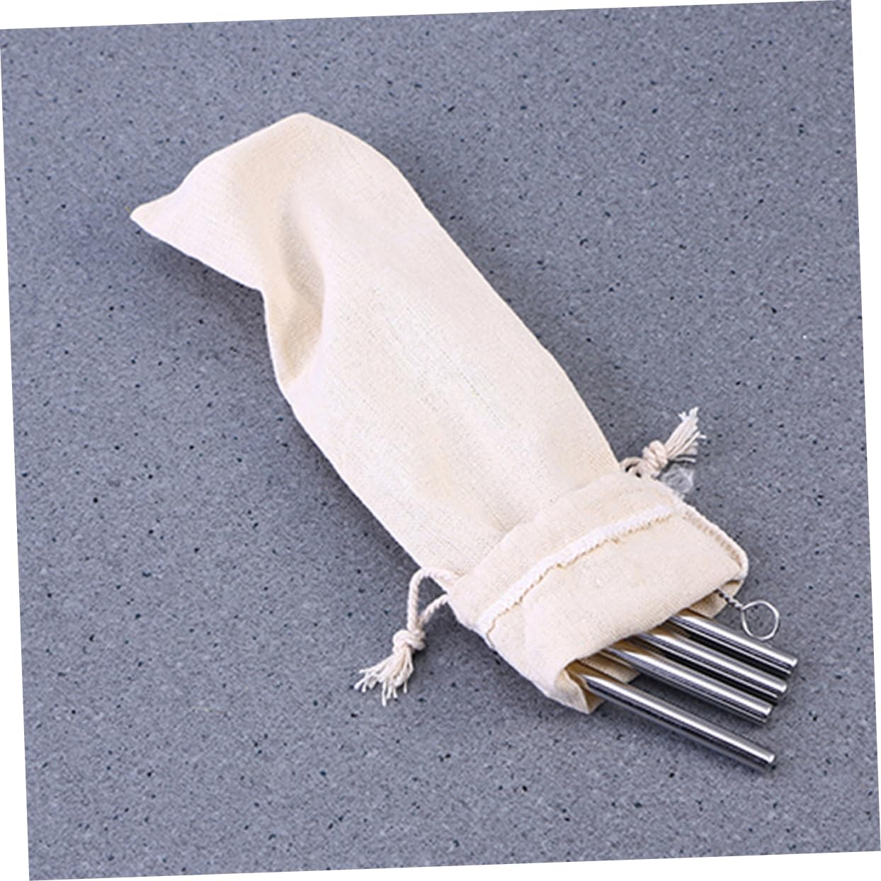 Unomor 10pcs Drawstring Cotton Linen Utensil Storage Pouches Chopsticks Holder for Parties Drawstring Prevent Items from Falling
