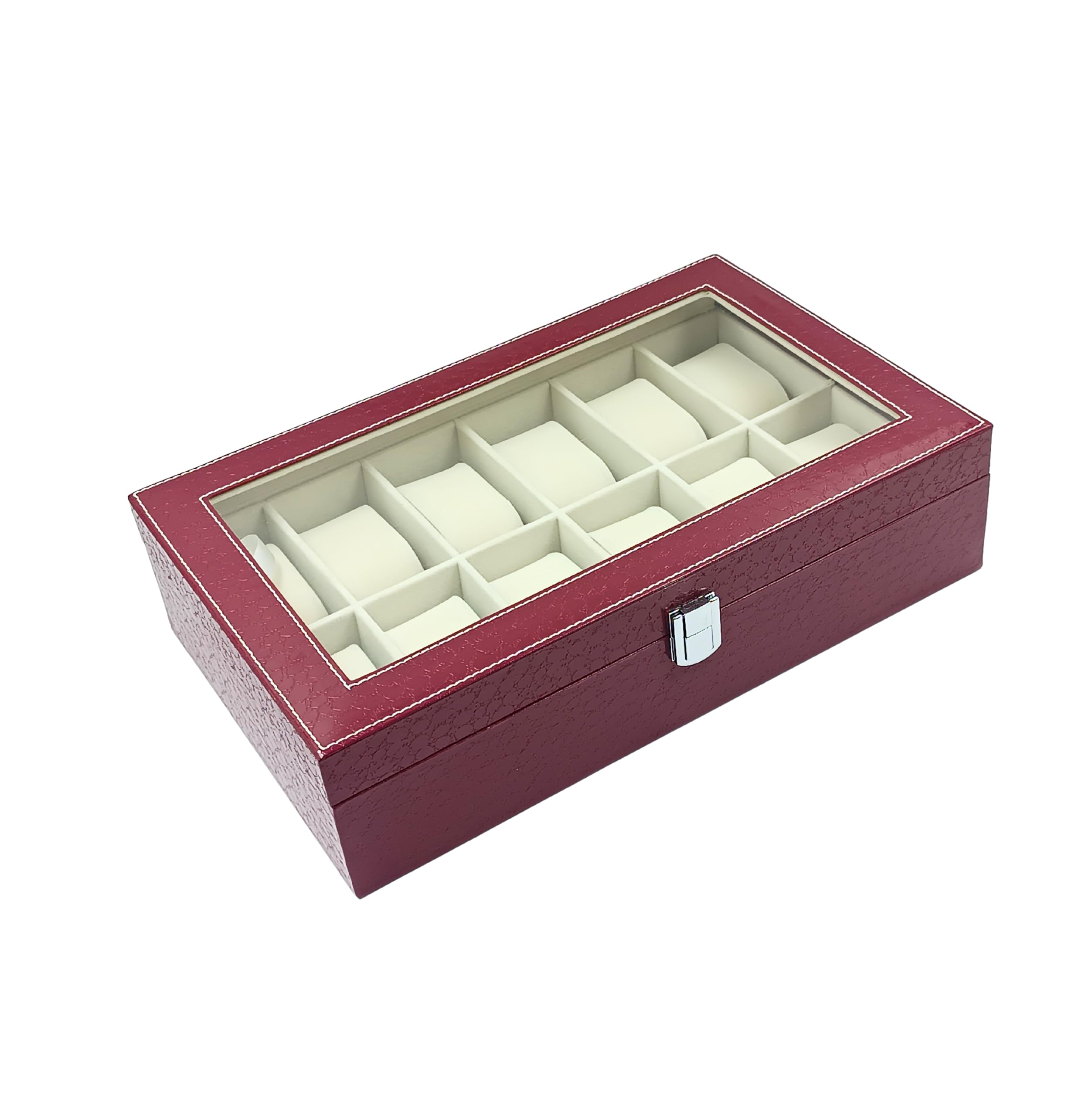 NESTED AURA ™ 12-Slot Watch Box Organizer, Elegant Faux Leather,Large Transparent Lid,Soft Removable Pillows, Gift For Loved Ones,Watch Organizer For Men,Watch Organizer For Women (B0CR6JN8K4) Amazon Price History, Amazon Price Tracker