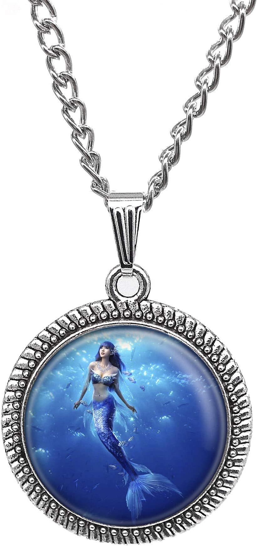 Lan Jin ArtMermaid Necklace Monster Jewelry Sea Creatures Mermaid Pendant Beach Wedding Charm Gifts