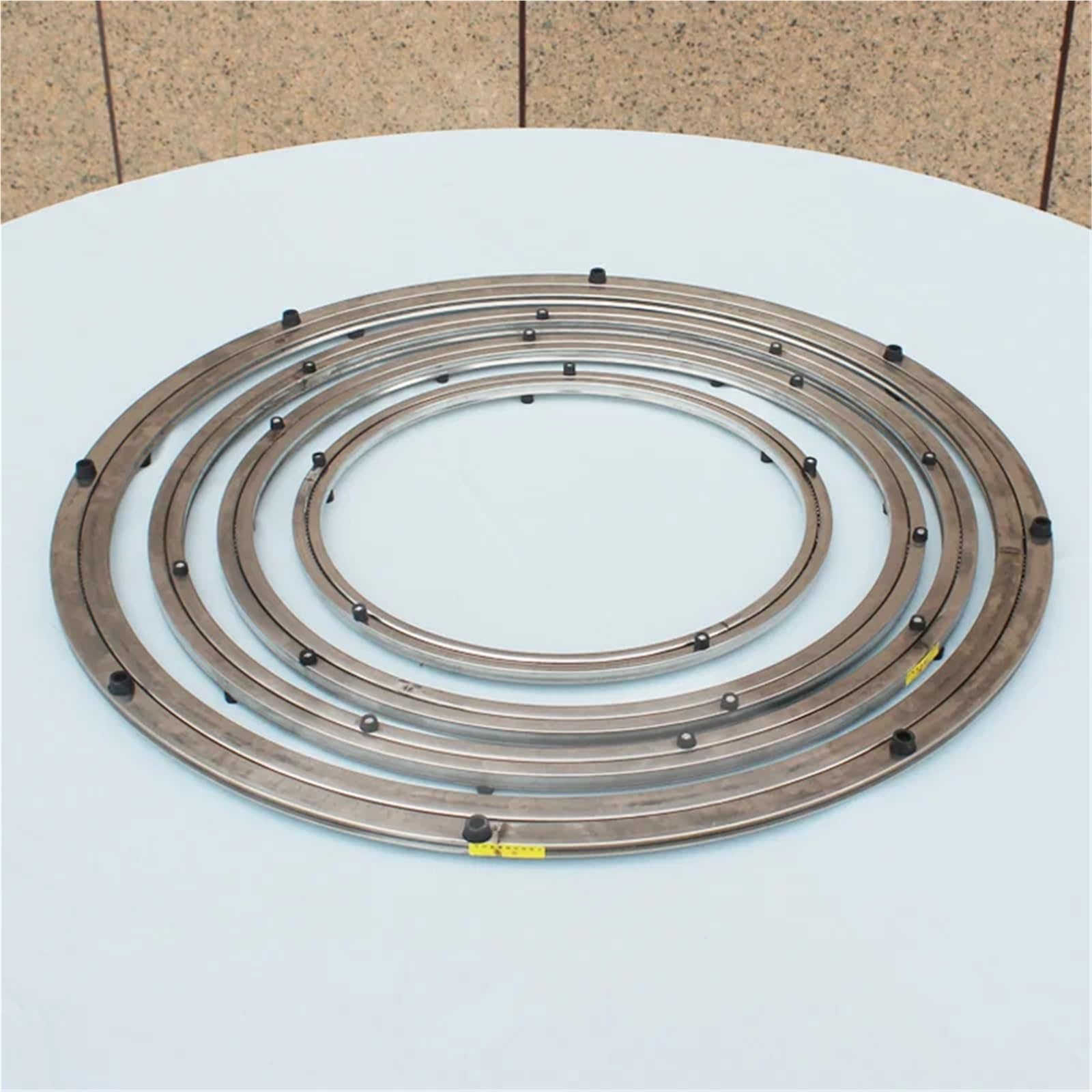 Plato giratorio redondo de acero para jardín al aire libre, rodamiento de 38120 cm de diámetro, aleación de aluminio, Lazy Susan (45 cm), perfecto para entretenimiento y servir
