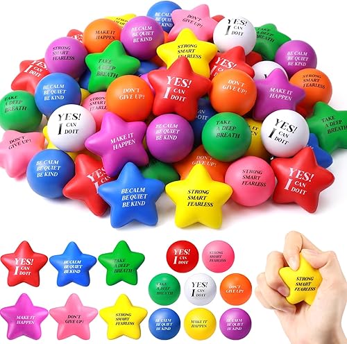 140 bolas motivacionales para aliviar el estrés a granel con citas motivacionales para adultos, manejo de la ira, colorido ejercicio de mano