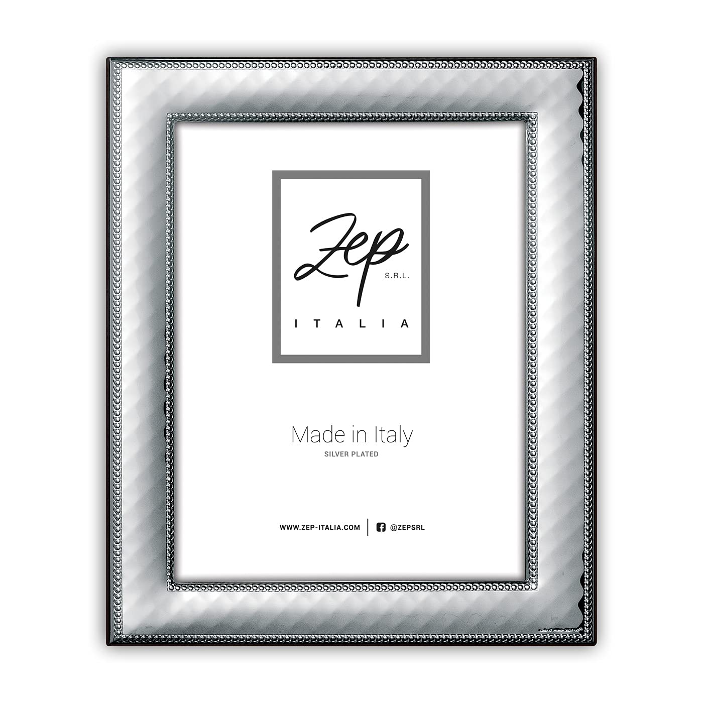 zep srl Cornice ASSISI da Tavolo in Silver Plated per foto 20x25, Posizionabile Orizzontalmente. Placcata Argento. Made in Italy