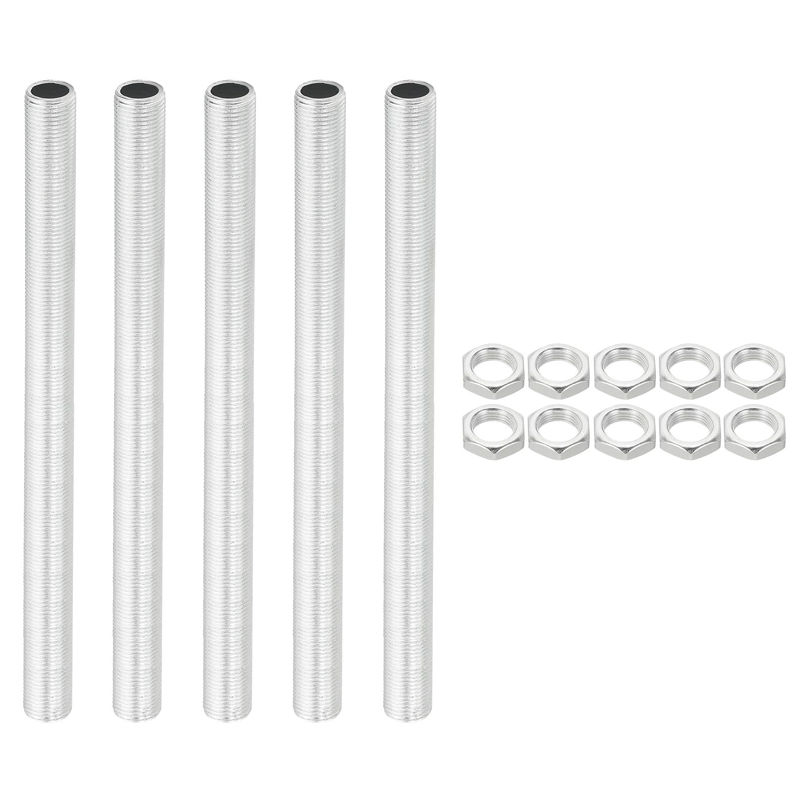 PATIKIL M12 Thread 190mm/7.5" Lamp Pipe Kit with Lock Nuts