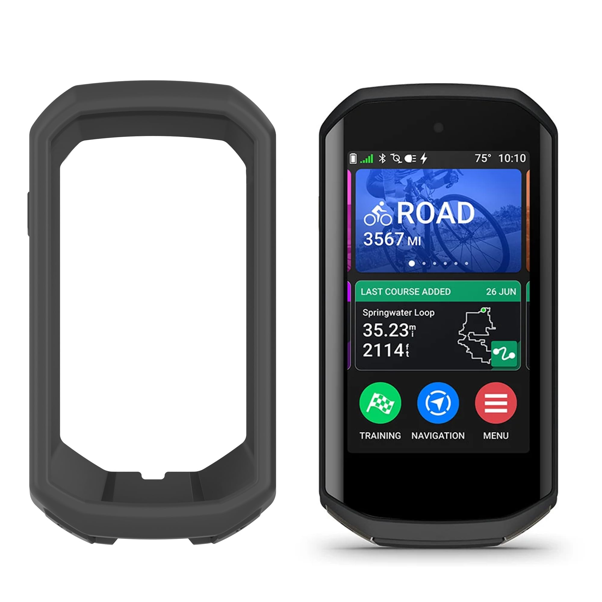 Lamshaw Silicone Case Cover Compatible for Garmin Edge 1050 (Black, Only Case)