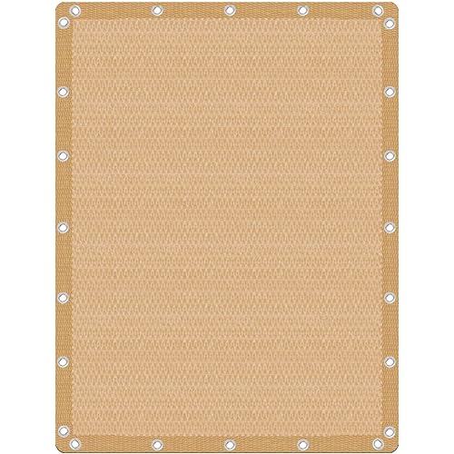 VICLLAX Shade Fabric Sun Shade Cloth Privacy Screen with Grommets for Patio Garden Pergola Cover Canopy 8x12 FT, Wheat