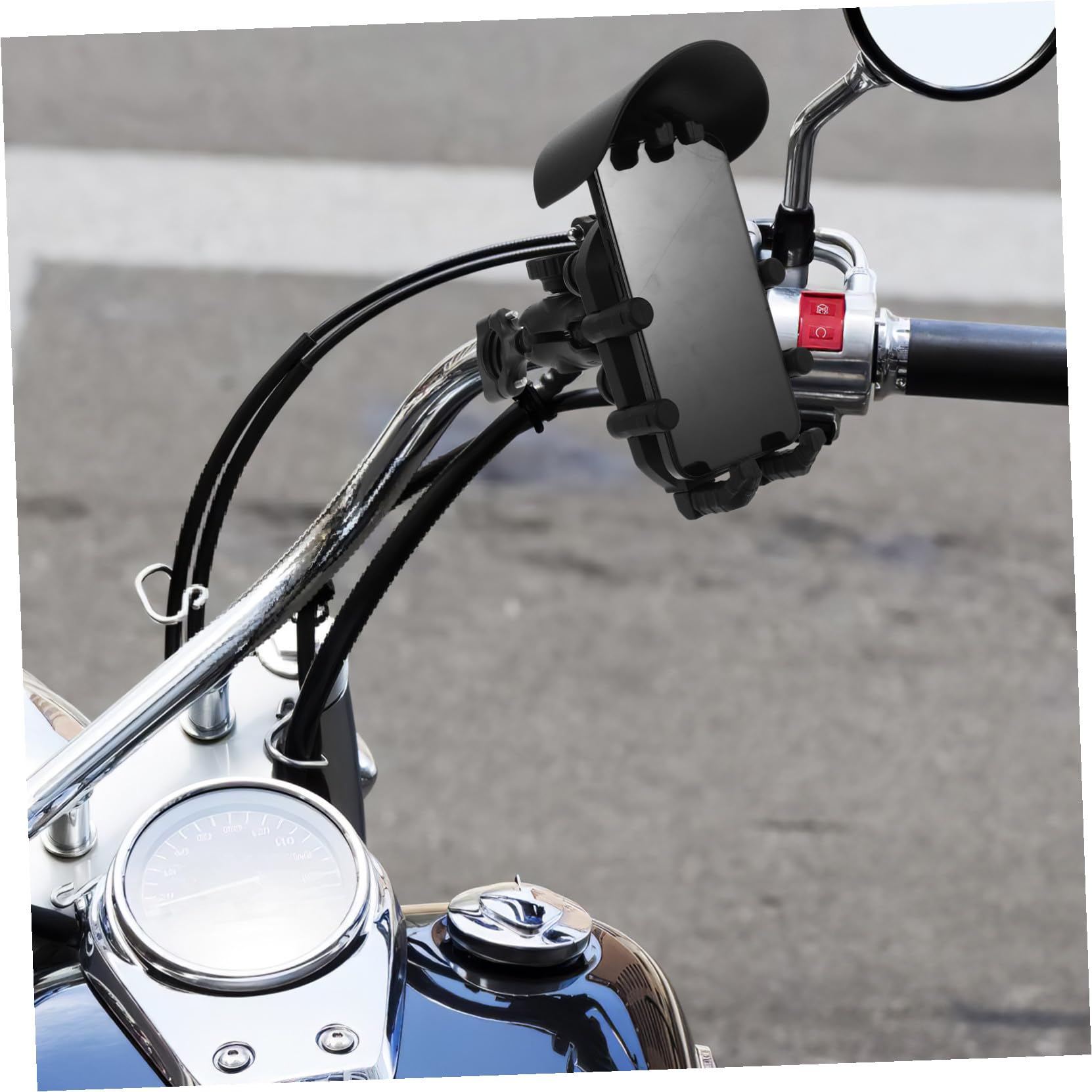 Support de Téléphone pour Guidon de Moto Noir Réglable Antichoc