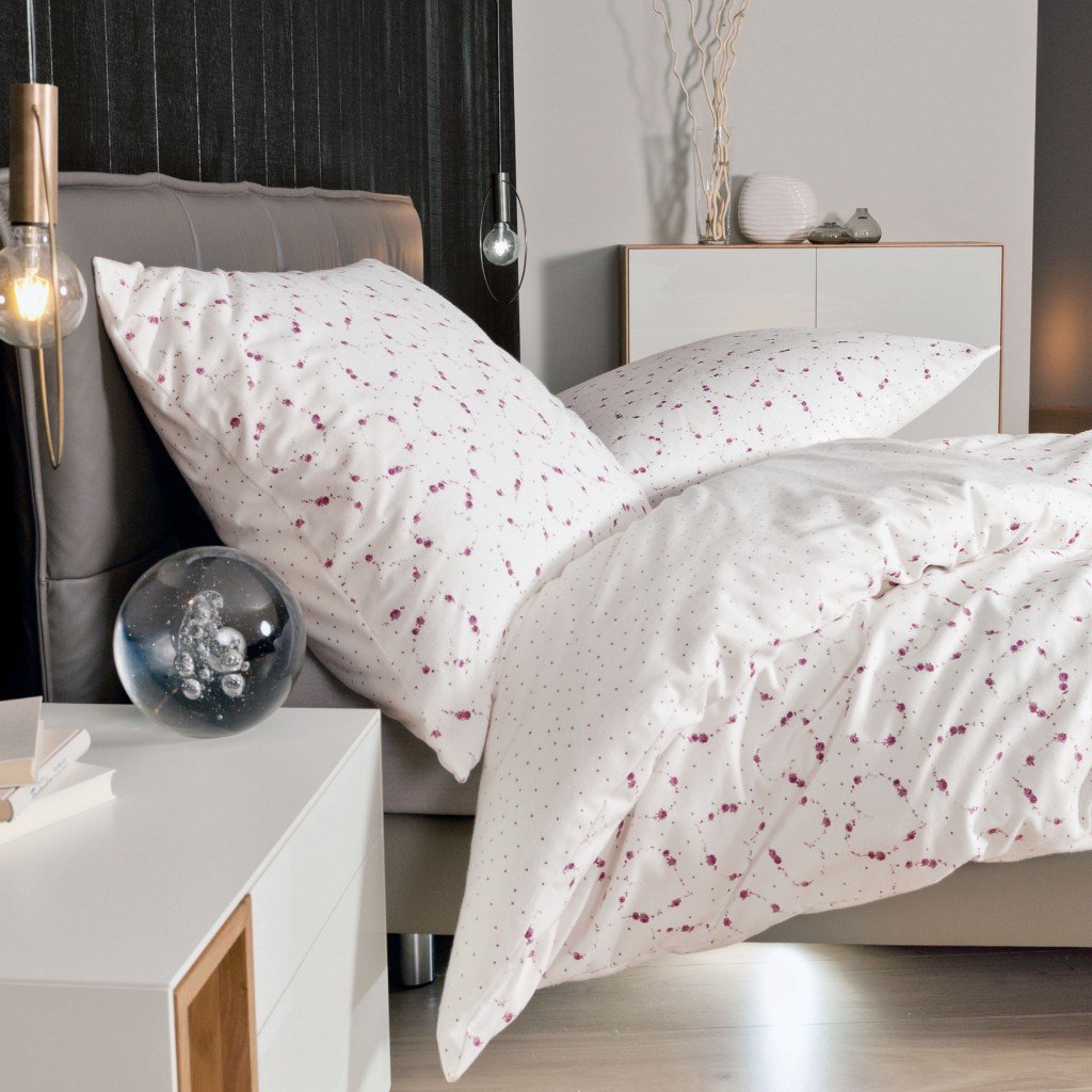 Bierbaum Fein-Biber Bettwäsche - 100% Baumwolle Kuschelweich | 135x200 Cm + 80x80 Cm Grau Mit Streifen