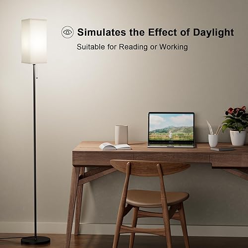 Miniatura 8 de Ziisee Lámparas de pie para sala de estar y dormitorio - Juego de 2 lámparas de pie negras de 3 temperaturas de color, lámparas de pie modernas con