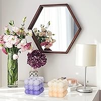 Vista 7 de Konrisa Moldes de vela en forma de cubo, moldes de silicona de burbujas 3D de 6 cavidades para hacer velas, molde de pastel para hornear chocolate