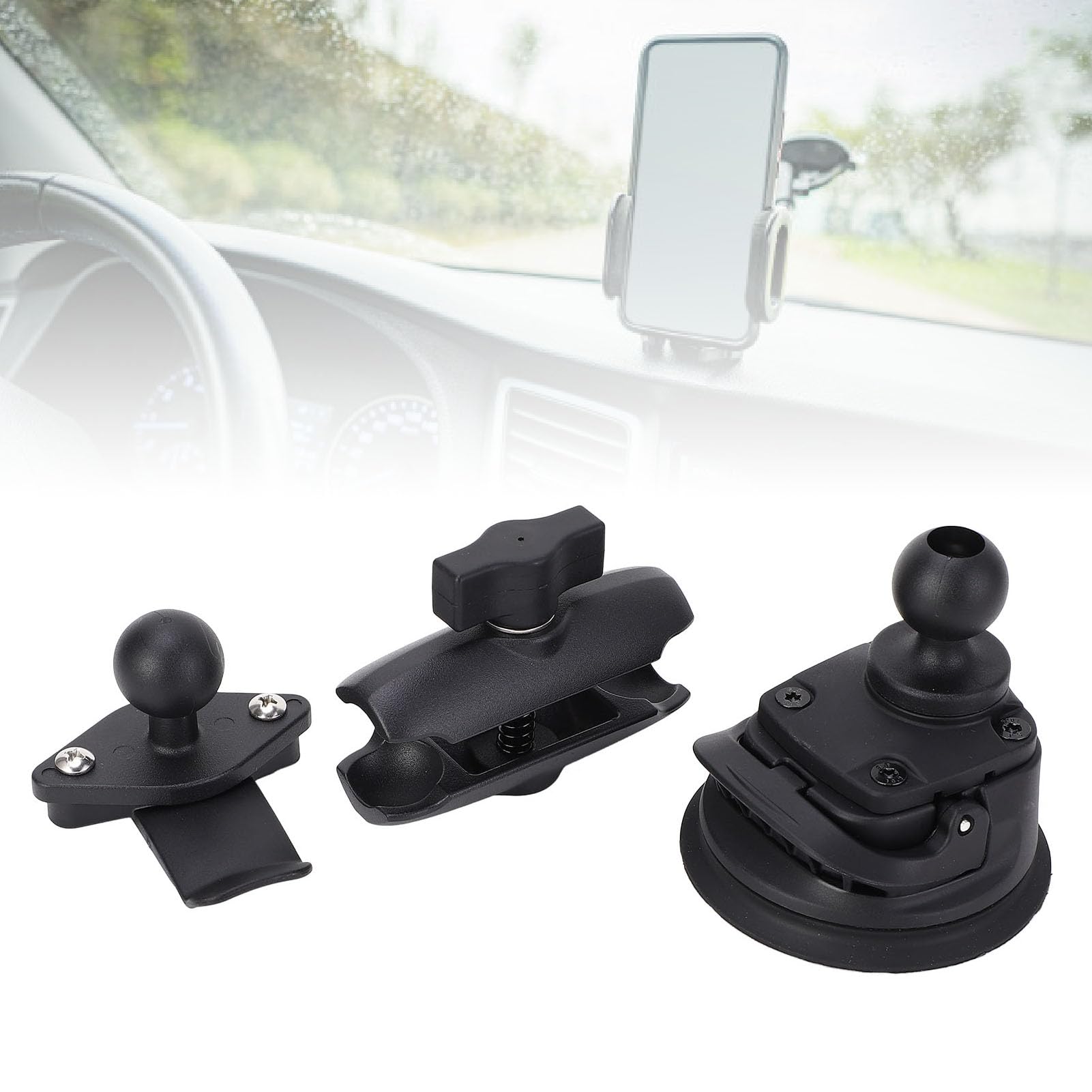 Lavishness Soporte de Ventosa para Parabrisas Soporte de Navegación para Tablero con Soporte de Parabrisas de Automóvil de 360 ​​​​° de 1 Pulgada para Dispositivos de Navegación