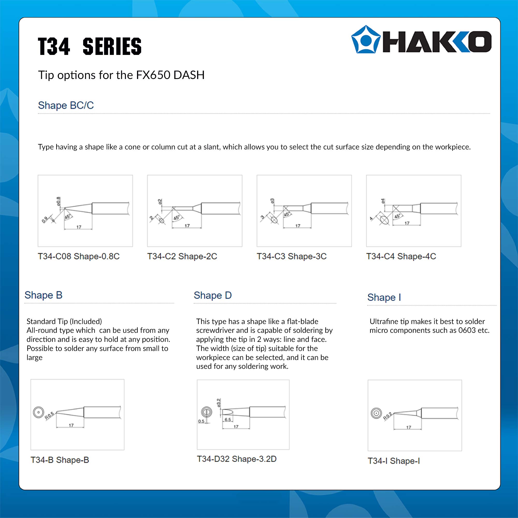 Soldering Iron Hakko Dash Fx650-T34-B Ceramic Heater Type 16W Light Slim Soldering Original Imaftv7ktk5zgs5r 654640